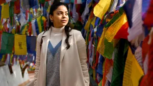 Soaking in the spiritual vibes on her way to the Shiva Temple in Darjeeling.